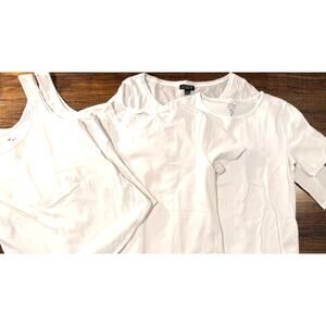 Bundle of 5 Women's White Tees - Various - Size M including J. Crew, Nic & Zoe